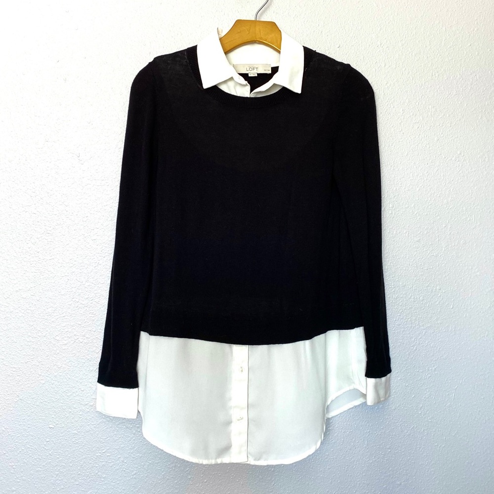 LOFT black and white dress shirt